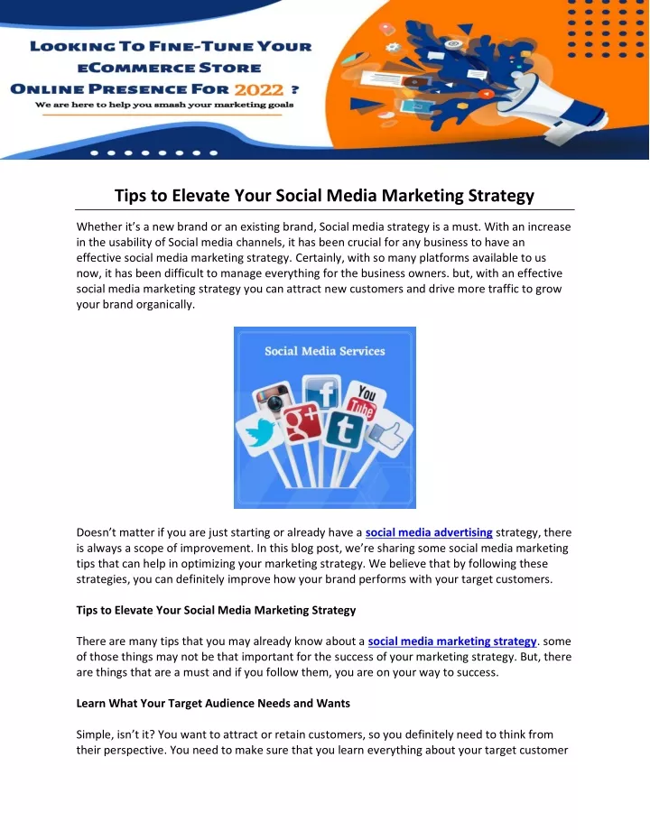 tips to elevate your social media marketing