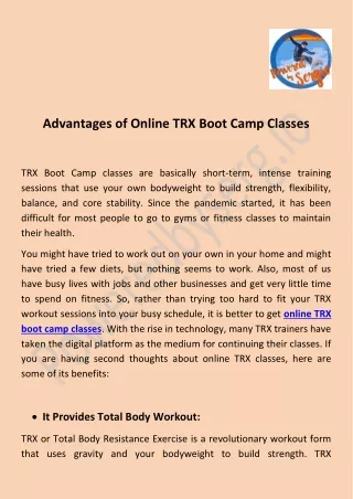 Online TRX bootcamp classes PDF