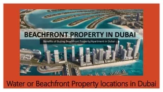 Water or Beachfront Property locations in Dubai