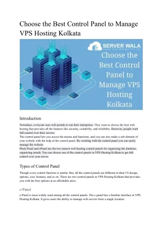 choose the best control panel to manage