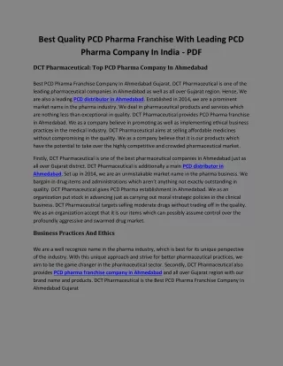 Best Quality PCD Pharma Franchise With Leading PCD Pharma Company In India-PDF