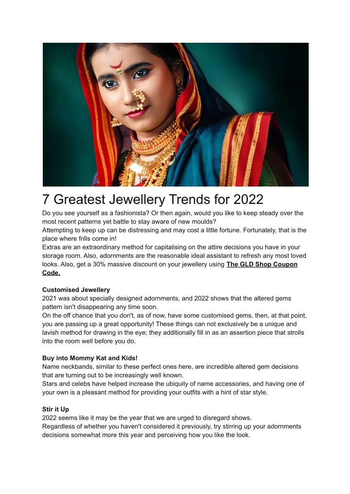 7 greatest jewellery trends for 2022