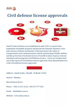Civil defense license approvals