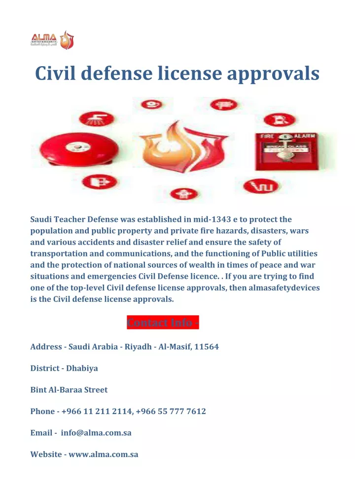 civil defense license approvals