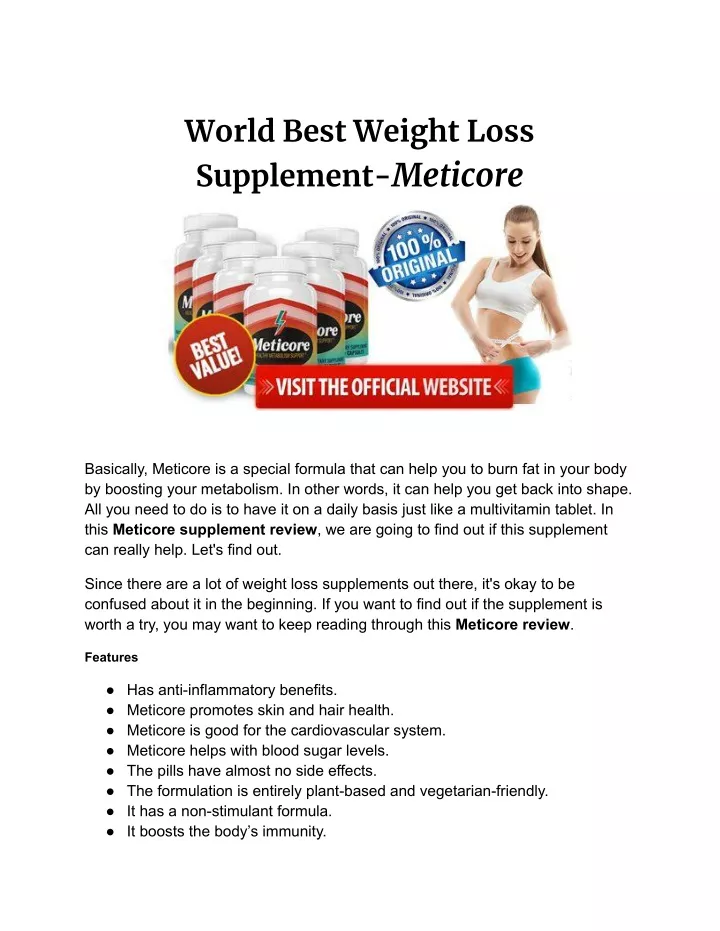 world best weight loss supplement meticore