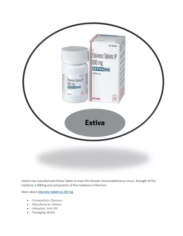 hetero has manufactured estiva tablet to treat