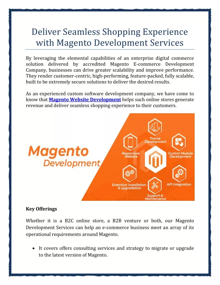 deliver seamless shopping experience with magento