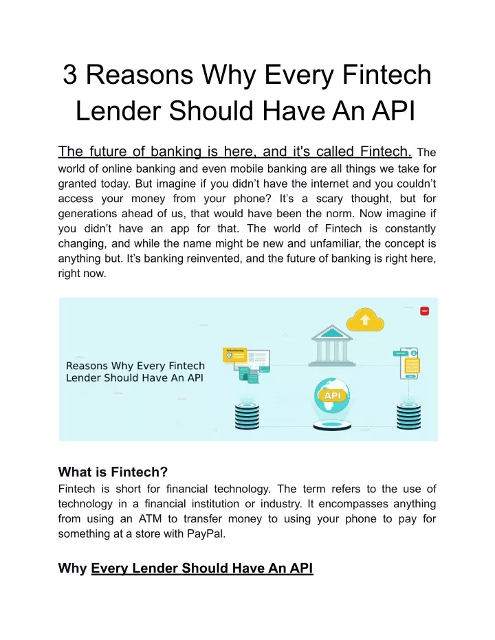 3 reasons why every fintech lender should have