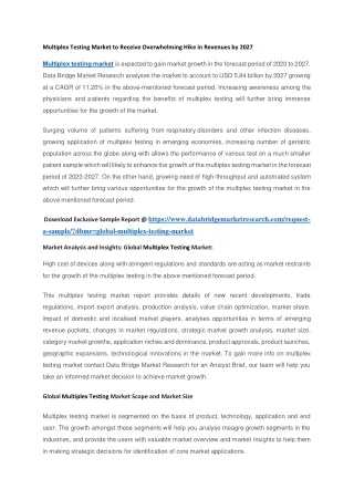 multiplex testing market to receive overwhelming