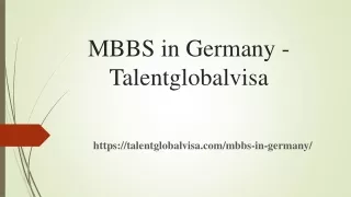 MBBS in Germany - Talentglobalvisa