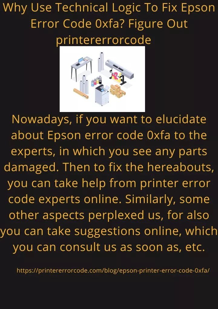 why use technical logic to fix epson error code