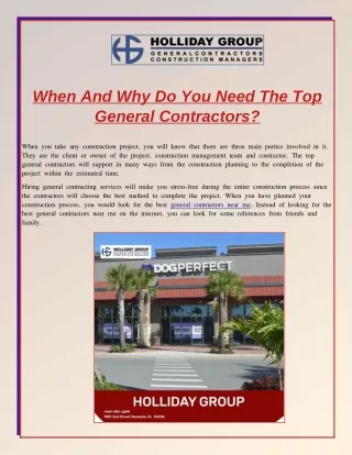 when and why do you need the top general