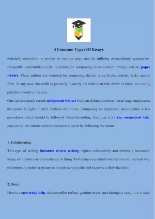 4 Common Types Of Essays