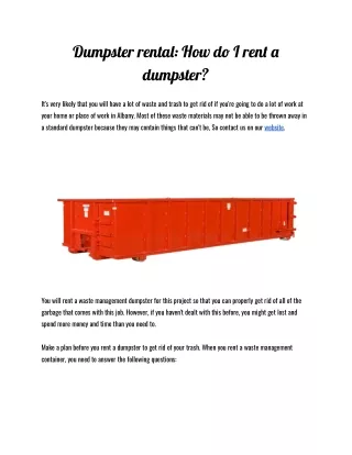 dumpster renta how d i ren dumpster