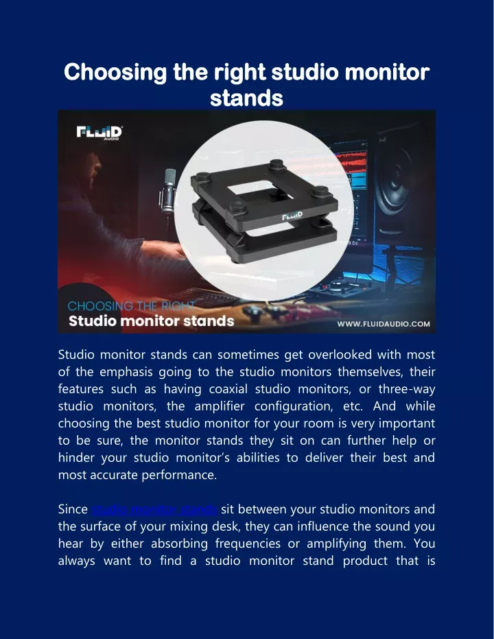 choosing the right studio monitor choosing