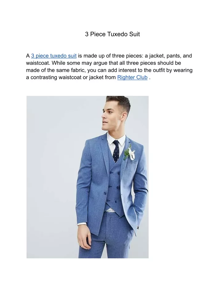 3 piece tuxedo suit