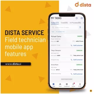 Dista Service field technician mobile app features