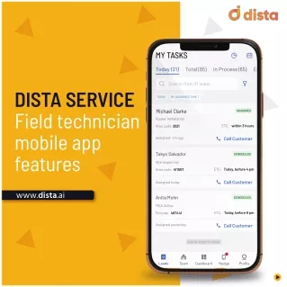 dista service field technician mobile app features