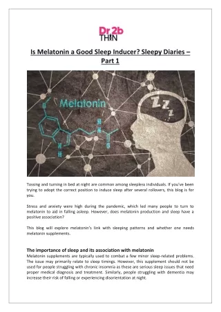 is melatonin a good sleep inducer sleepy diaries