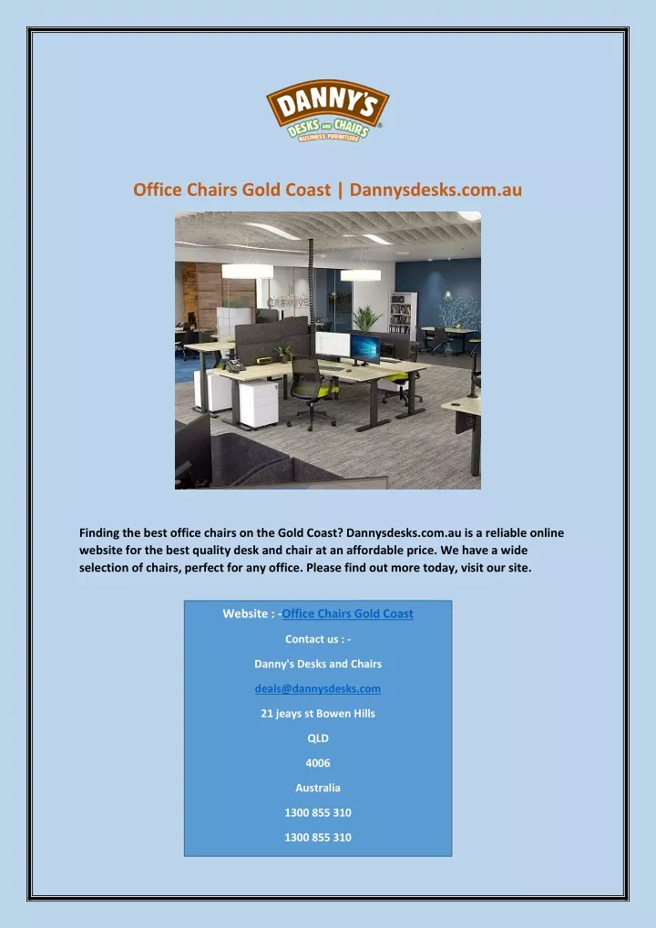 office chairs gold coast dannysdesks com au