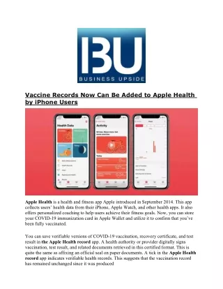 vaccine records now can be added to apple health