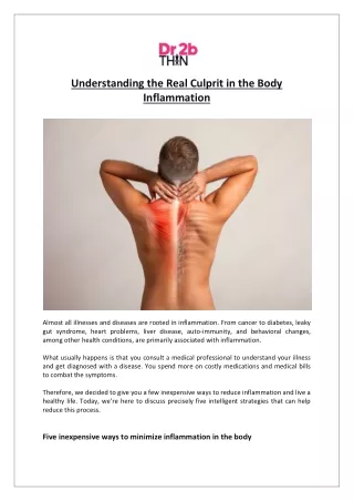 Dr2bThin - Understanding the real culprit in the body Inflammation