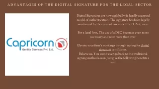 Advantages of the Digital Signature for the Legal Sector