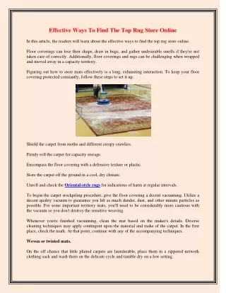 effective ways to find the top rug store online