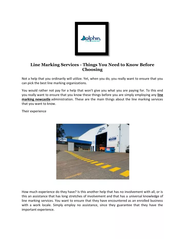 line marking services things you need to know