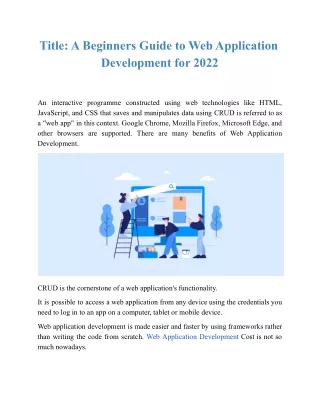 title a beginners guide to web application