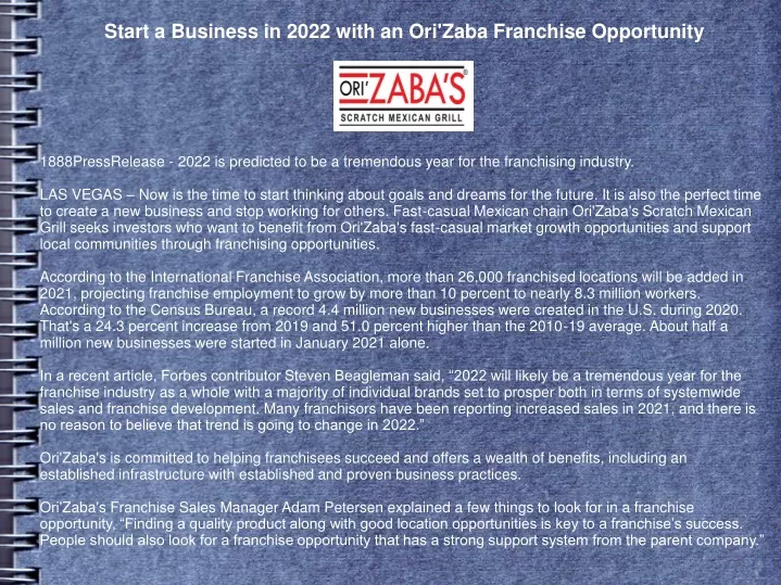 start a business in 2022 with an ori zaba