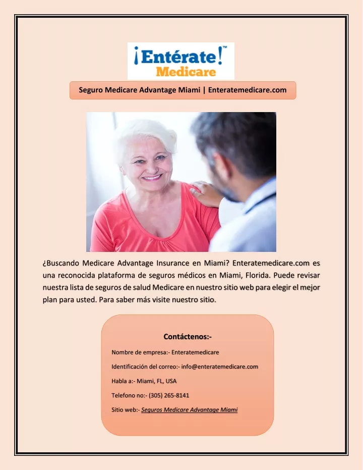 seguro medicare advantage miami enteratemedicare