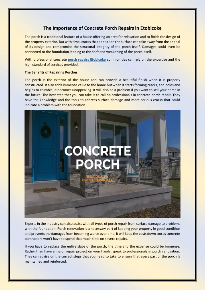 the importance of concrete porch repairs