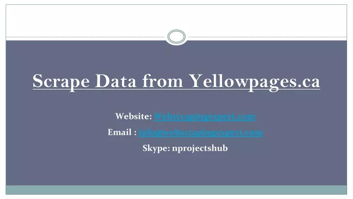 scrape data from yellowpages ca