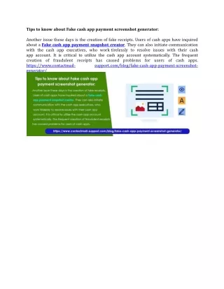 Tips to know about Fake cash app payment screenshot generator