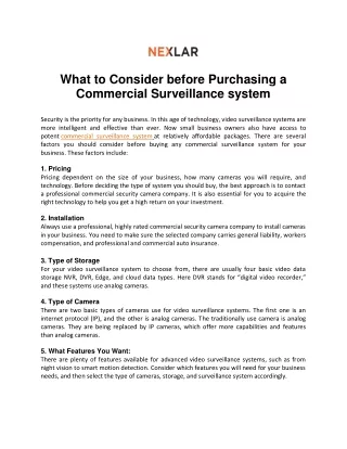 what to consider before purchasing a commercial