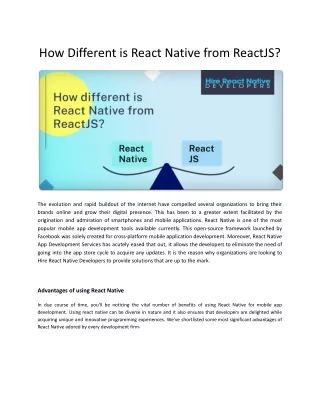 How different is React Native from ReactJS