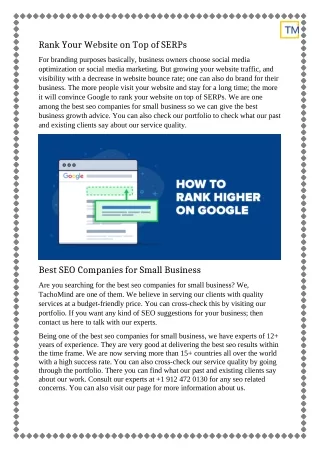 best seo companies for small business