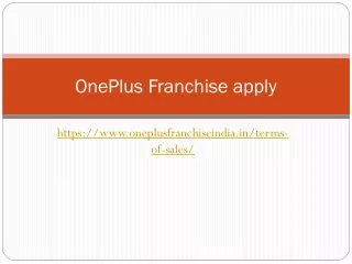 OnePlus Franchise apply