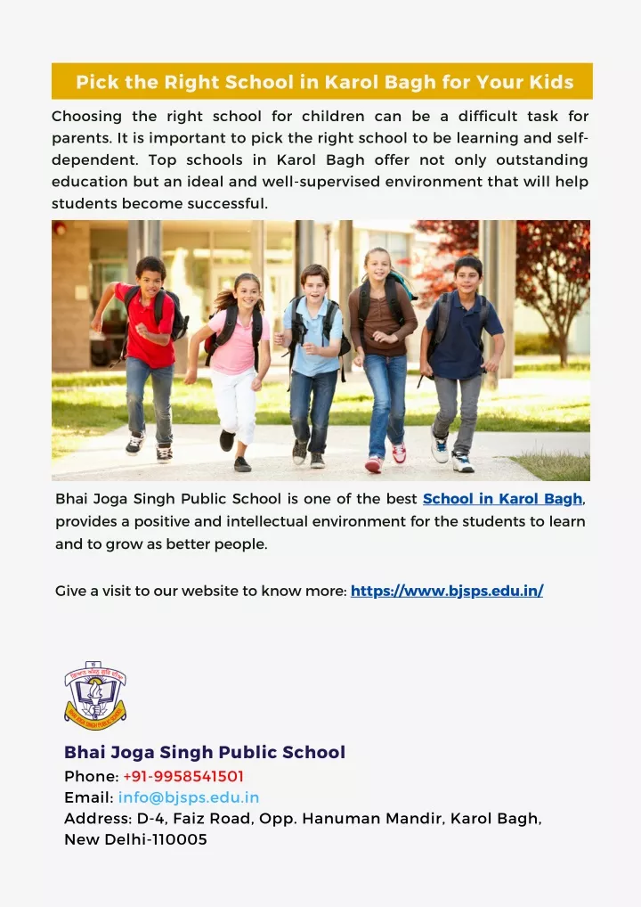 pick the right school in karol bagh for your kids