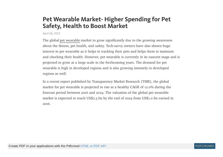 pet wearable market higher spending
