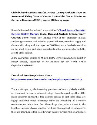 CLOSED SYSTEM TRANSFER DEVICES (CSTD) MARKET - GROWTH, TRENDS, COVID-19 IMPACT