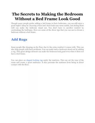the secrets to making the bedroom without
