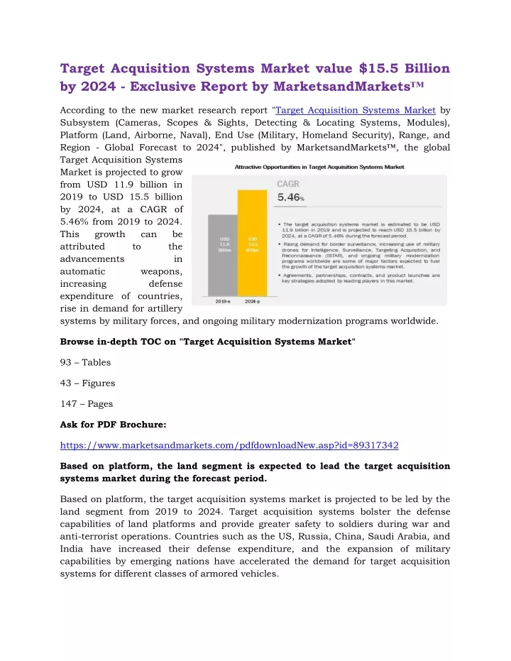 target acquisition systems market value