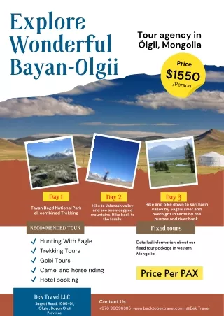Mongolia Travel Packages:  Grab Exciting Deals with Bek Travel