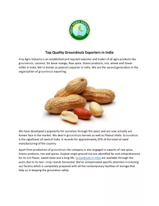 Top Quality Groundnuts Exporters in India