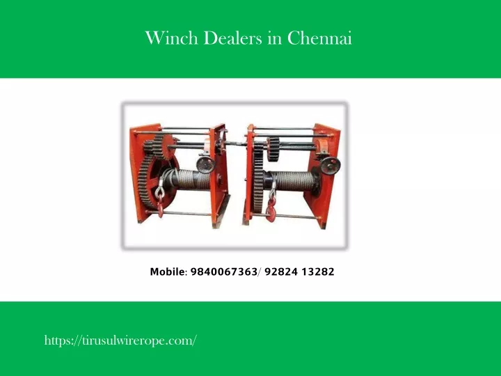 winch dealers in chennai