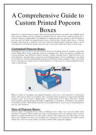 a comprehensive guide to custom printed popcorn