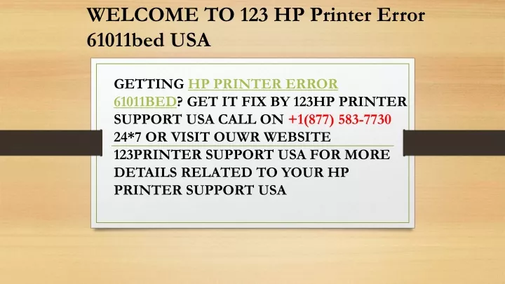 welcome to 123 hp printer error 61011bed usa