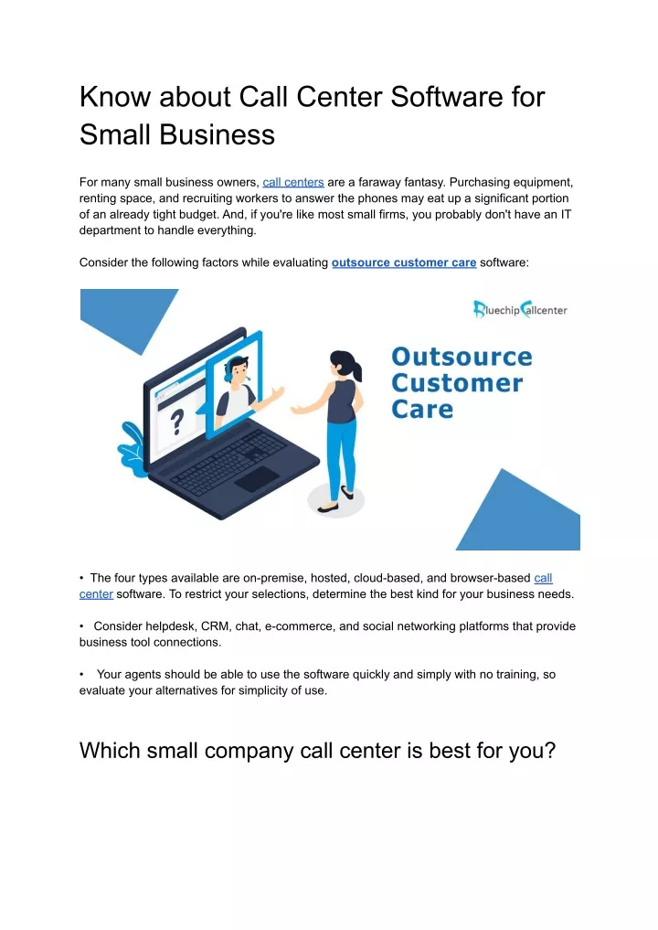 know about call center software for small business